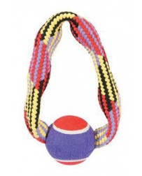 Hračka pes TENNIS BALL ROPE kruh 23cm Zolux