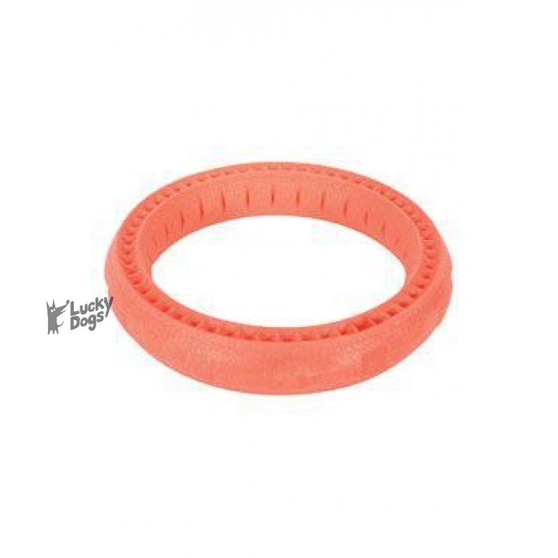 Hračka pes RING MOOS TPR POP 17cm lososová Zolux