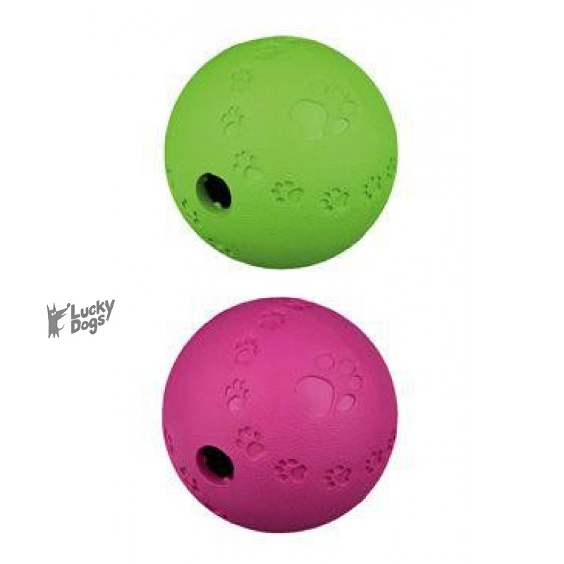 Hračka pes Lopta s otvorom na krmivo 12cm TR