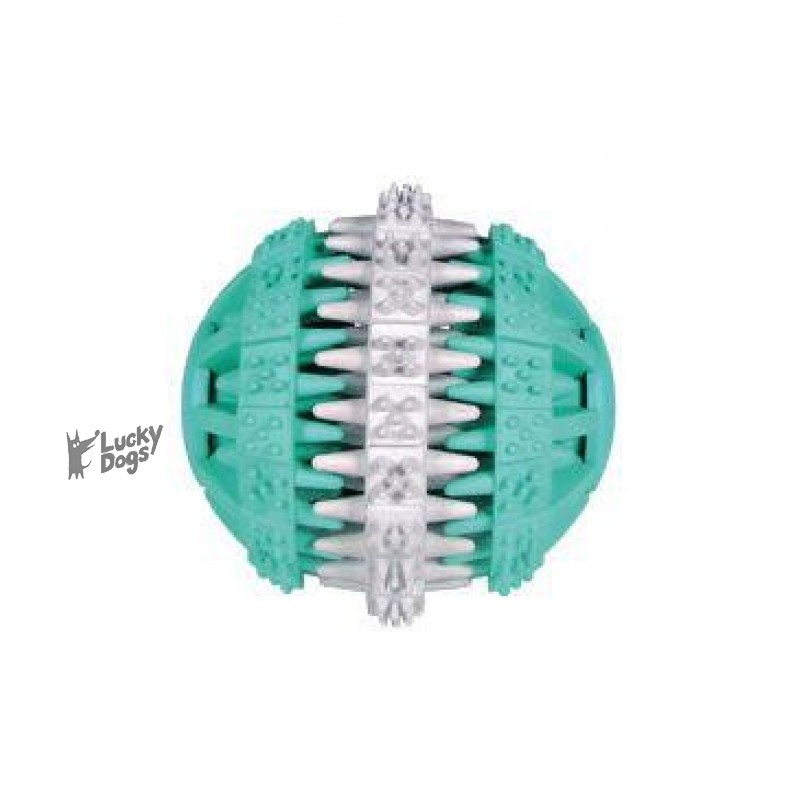 Dentafun Hračka pes Lopta s mätou Zeleno / Biely 7,5cm TR