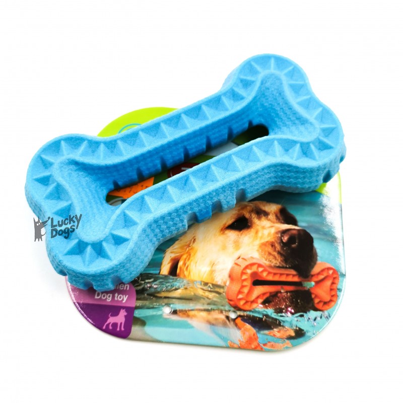 Hračka pes BONE MOOS TPR POP 13cm modrá Zolux