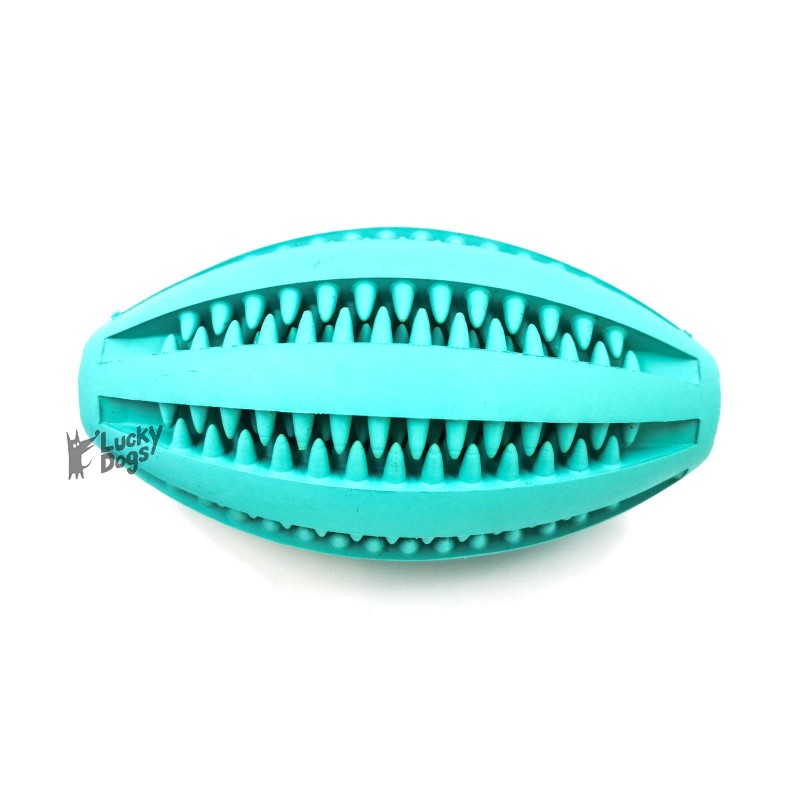 Dentafun Hračka pes Lopta Rugby s mätou Zelený 11cm TR