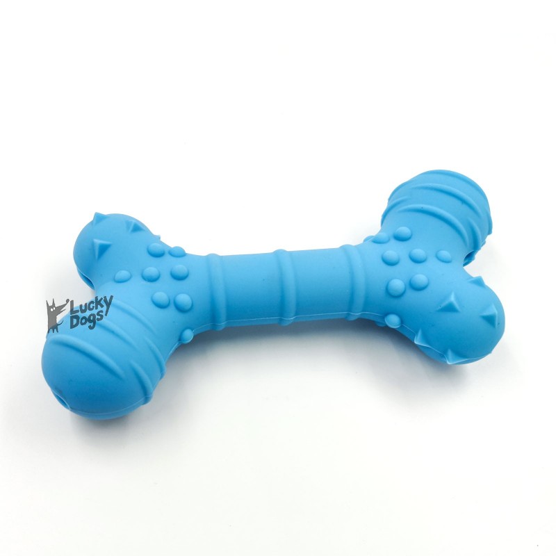 Hračka pes BUSTER Flex Bone, modrá 16cm