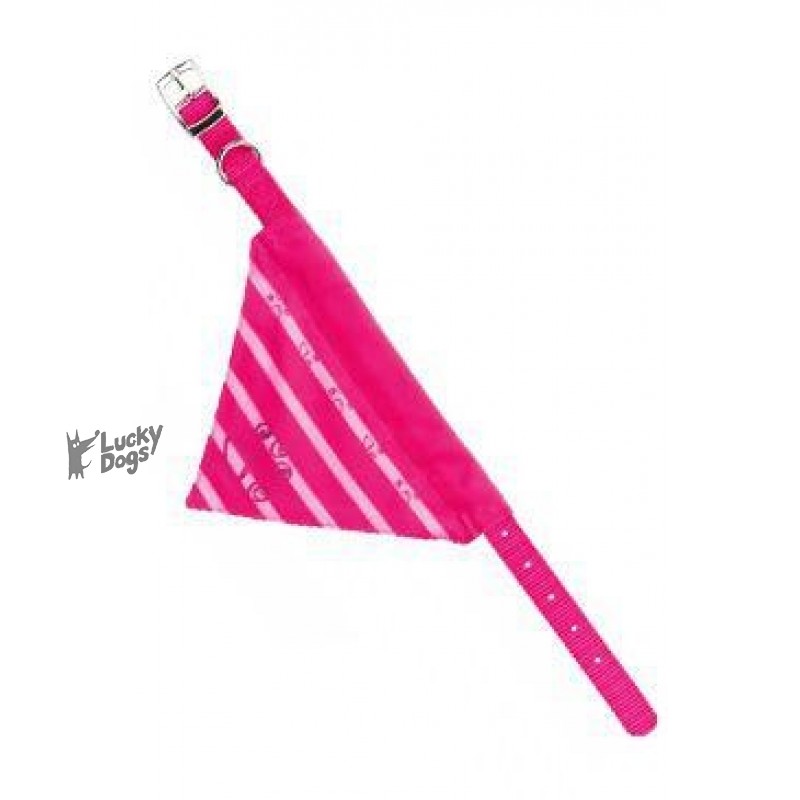 Obojok nylon sa šatkou XS 19-24cm / 10mm ružový TR