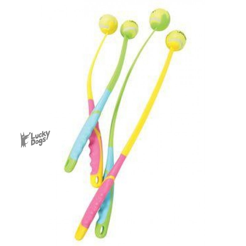 Hračka pes SUNSET hádzač loptičiek S 47cm ružová Zolux