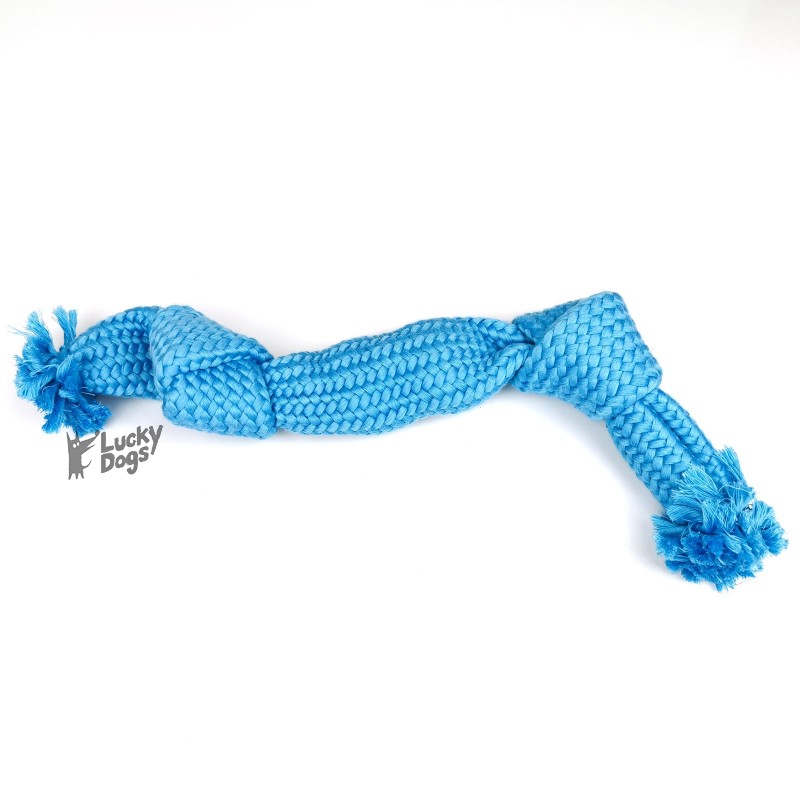 Hračka pes BUSTER Pískací lano, modrá, 35 cm, M