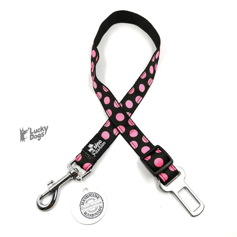 Bezpečnostný pás DINOFASHION ružová bodka