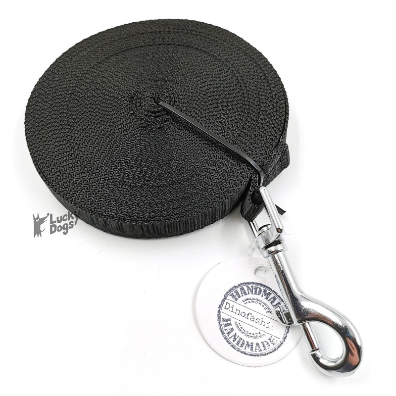 Vodítko DINOFASHION stopovacie ploché čierne 10m/1,6cm