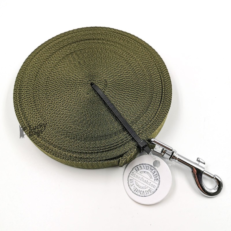 Vodítko DINOFASHION stopovacie ploché khaki 15m/2cm