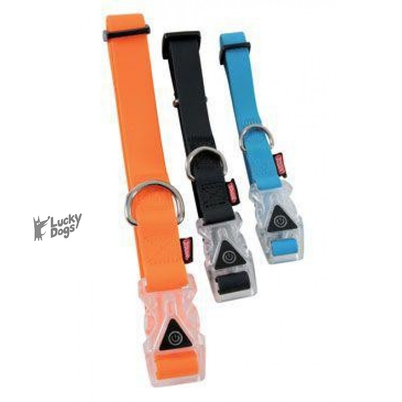 Obojok pes SILICONE svietiace čierna 15mm / 28-40cm Zolux
