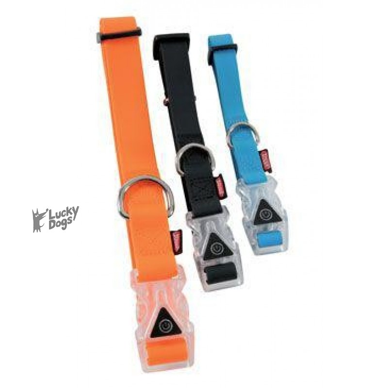 Obojok pes SILICONE svietiaca čierna 20mm/38-50cm Zolux