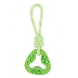 Hračka pes TPR SAMBA trojuholník s lanom zelená Zolux