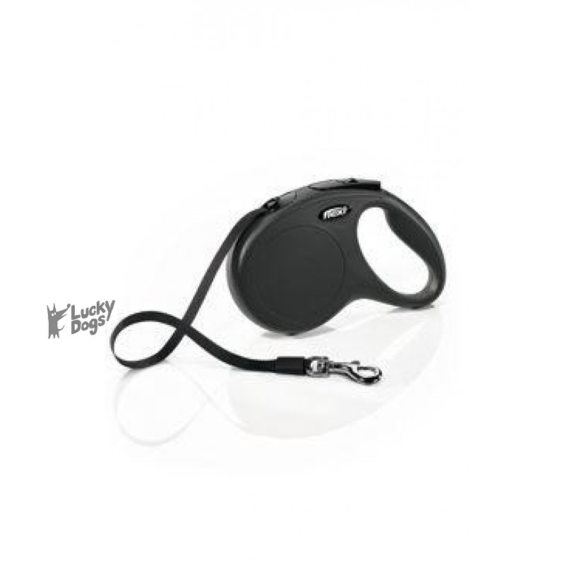 Vodítko FLEXI Classic NEW M pásik 5m / 25kg čierna