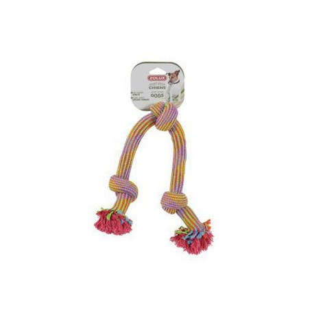 Hračka pes Preťahovadlo farebné 3 uzly 48cm Zolux