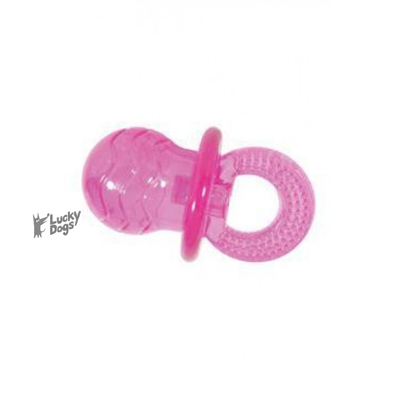 Hračka pes cumlík TPR POP Pacifier 10cm ružová Zolux