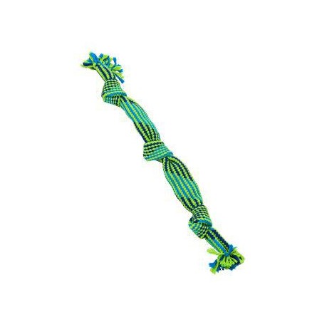 Hračka pes BUSTER Pískacie lano, modrá/zelená, 58cm, L