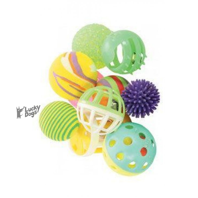 Hračka mačka sada loptičiek 10ks 4cm mix farieb Zolux