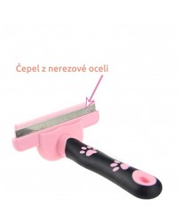 Odstraňovač podsady a uvoľnenej srsti - S / Short hair ružový