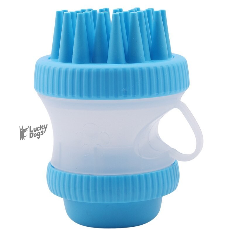 Dávkovacie kefa na kúpeľ modrý