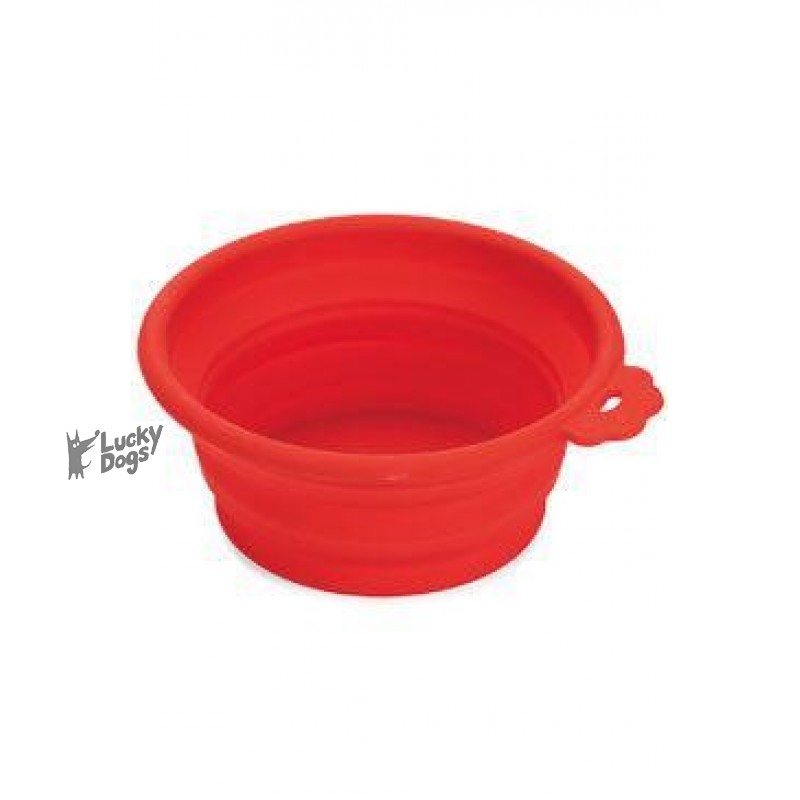 Cestovná miska silikón červená 250ml KAR