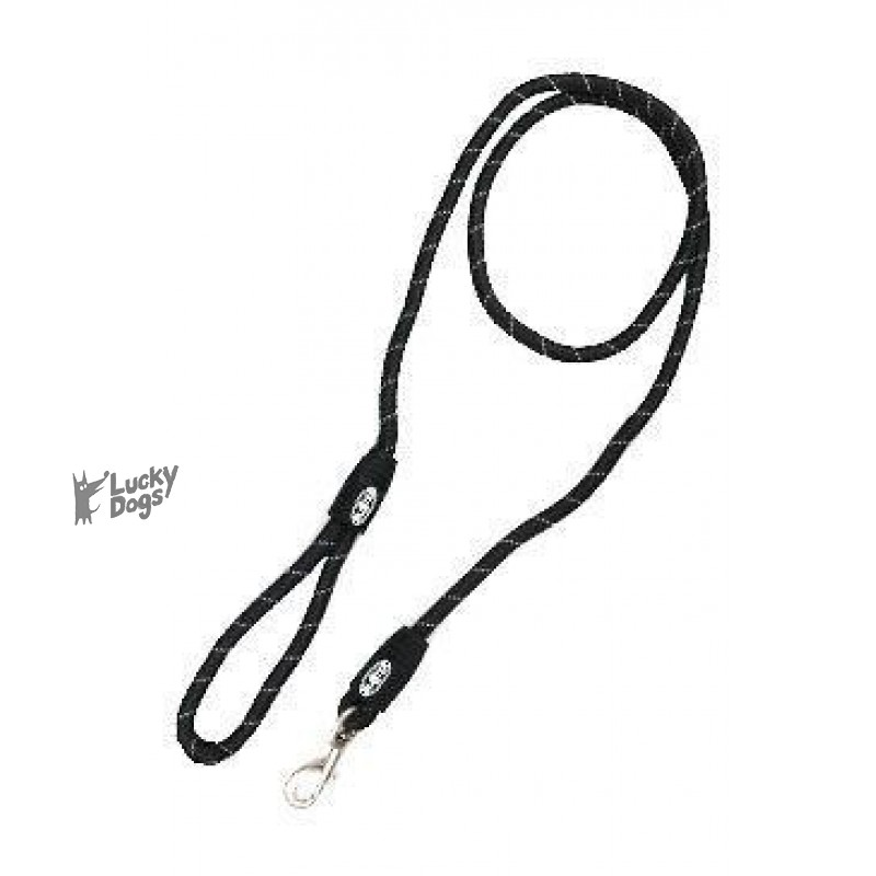 Vodítko BUSTER Reflective lanové 180cm/13mm čierne