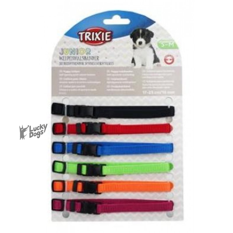 Obojok nylon pre šteňatá rozliš.červ.-čierna SM 6ks TR