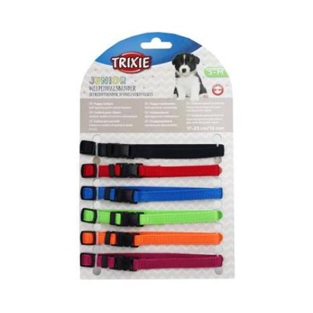 Obojok nylon pre šteňatá rozliš.červ.-čierna SM 6ks TR