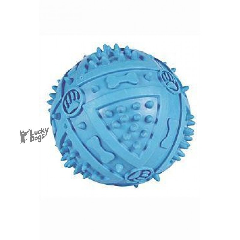 Hračka pes Lopta s bodlinami a zvukom 9cm TR