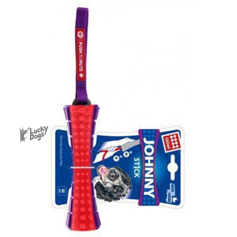 Hračka pes GiGwi Johnny Stick aport zvukový červ/purp